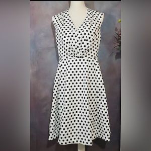 Adrianna Papell Black and White Polka Dot Dress